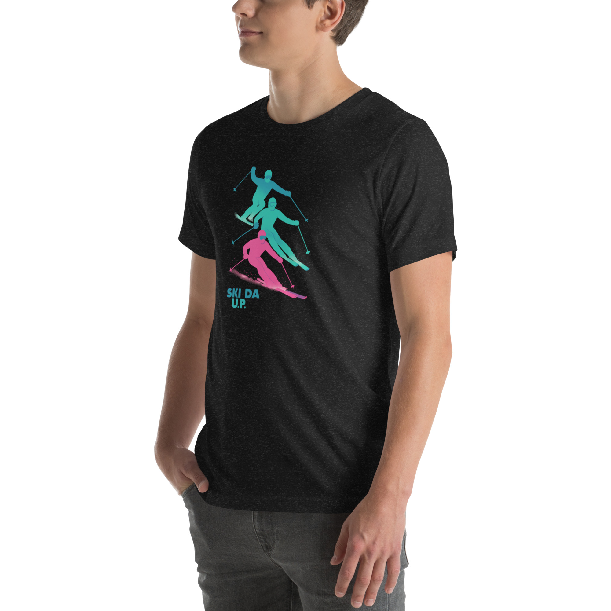 Ski Da UP Retro Skiers Unisex t-shirt - Image 4