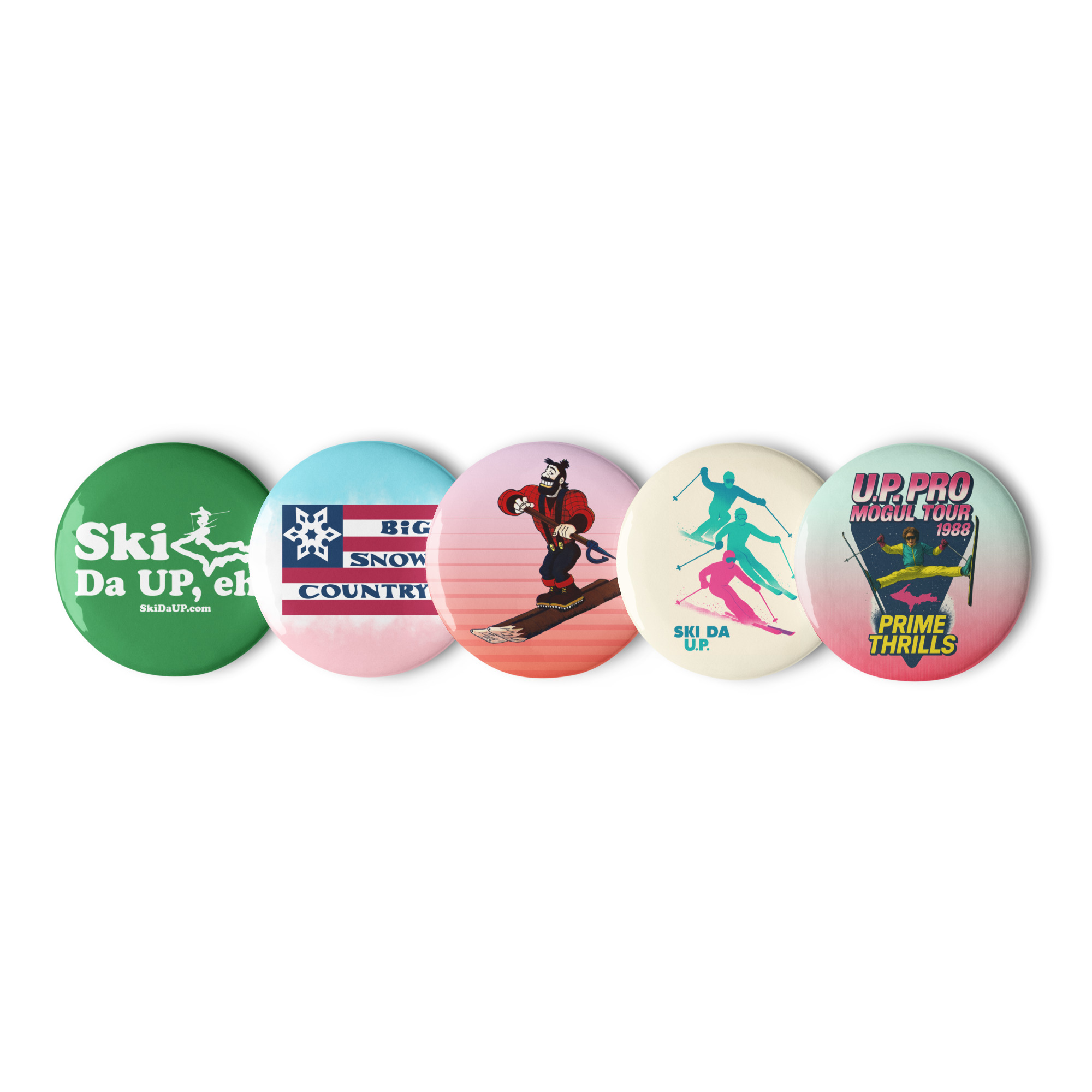 Ski Da UP Set of pin buttons