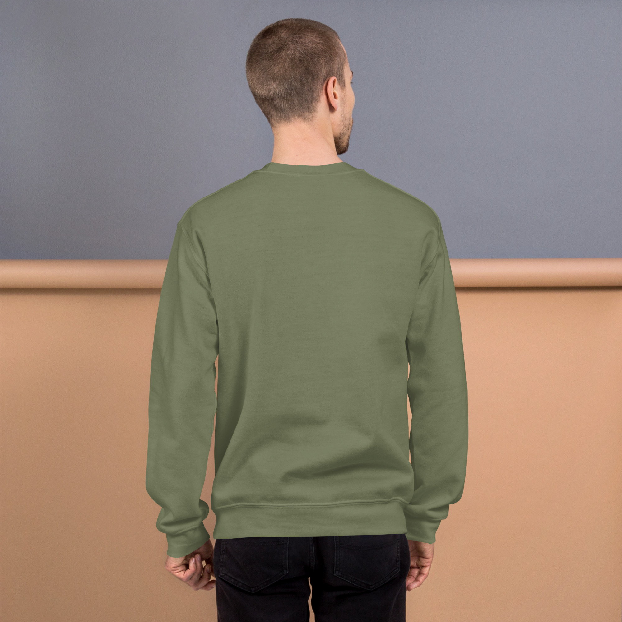 Ski Da UP Logger Military Green Unisex Crewneck Sweatshirt - Image 2