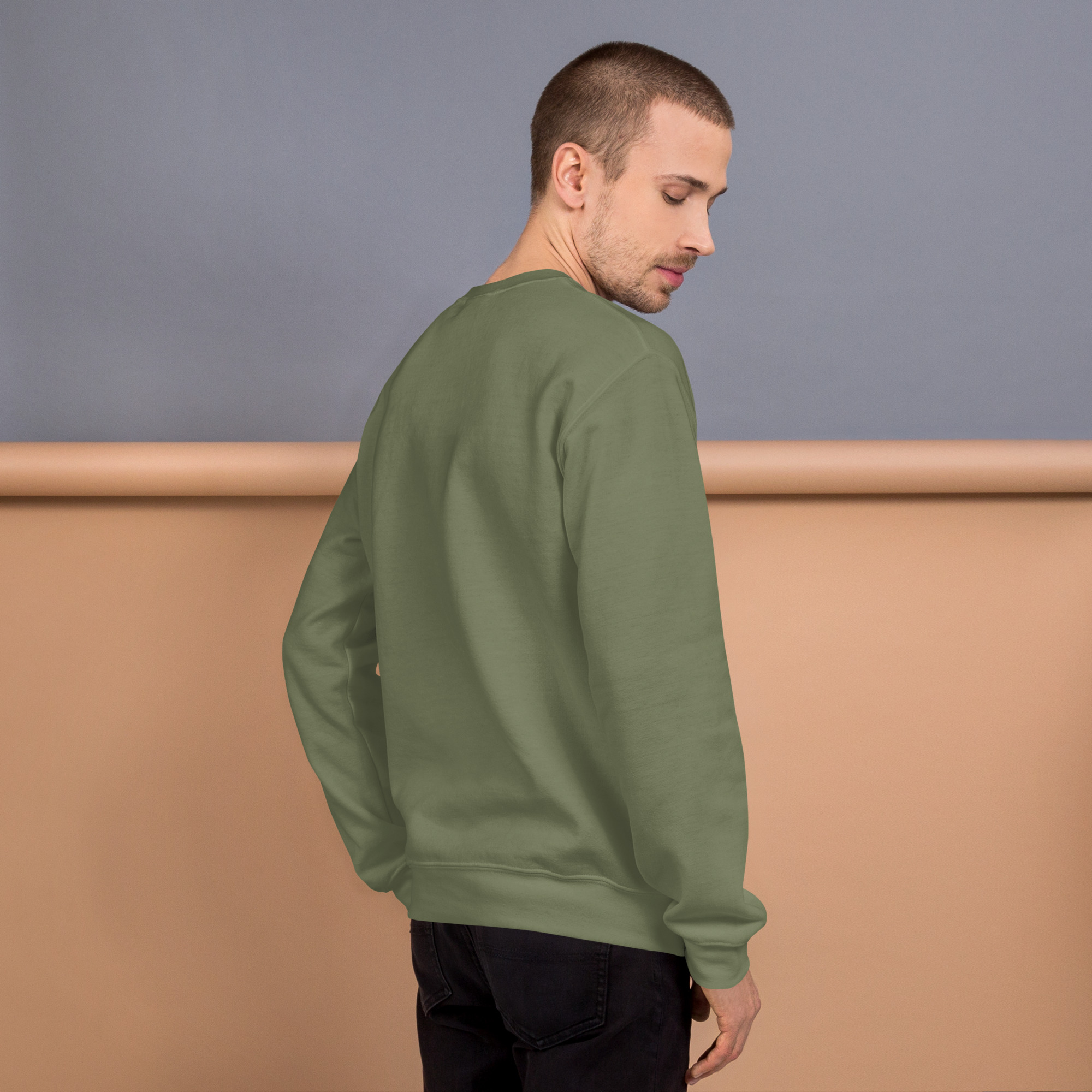 Ski Da UP Logger Military Green Unisex Crewneck Sweatshirt - Image 4