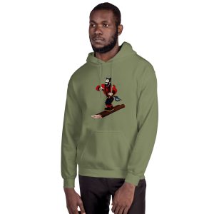 Ski Da UP Logger Military Green Unisex Hoodie