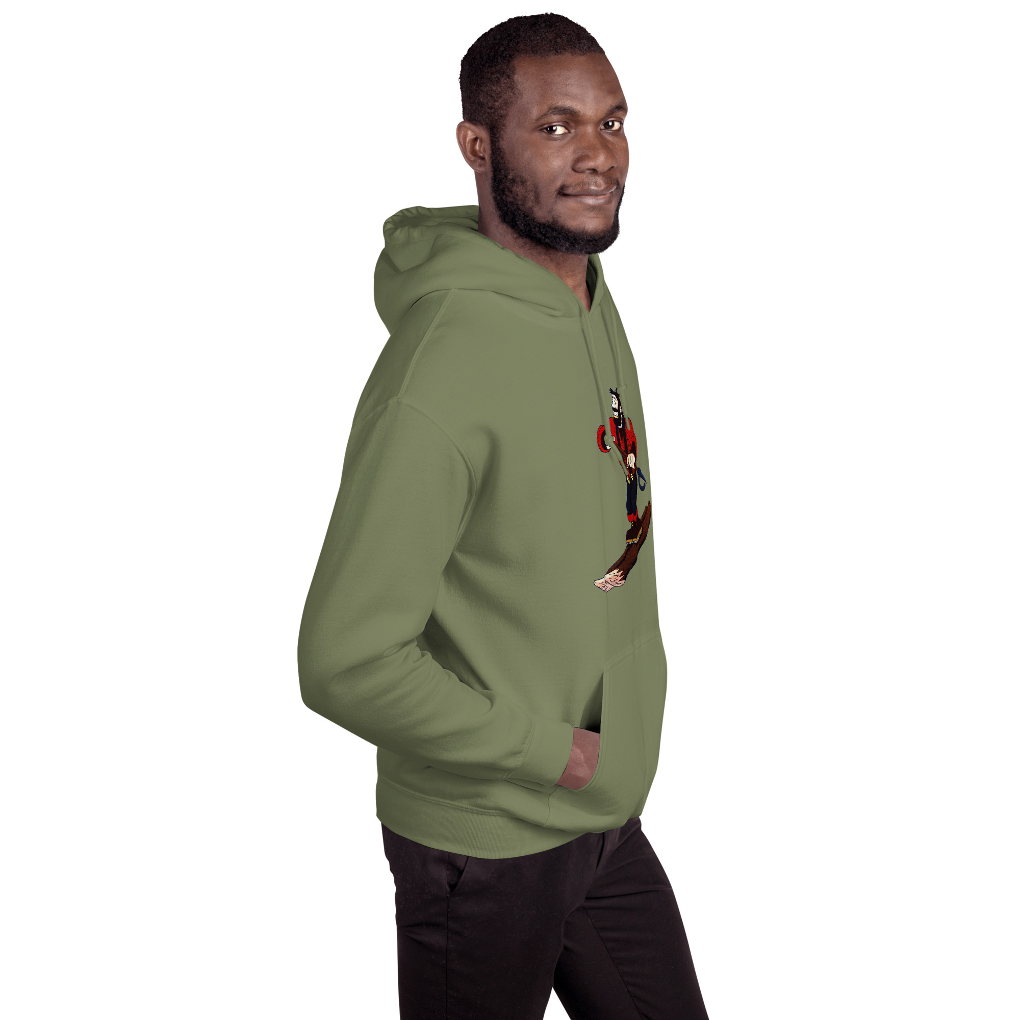 Ski Da UP Logger Military Green Unisex Hoodie - Image 4