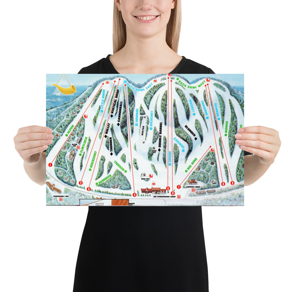 Ski Da UP Powderhorn Map Poster