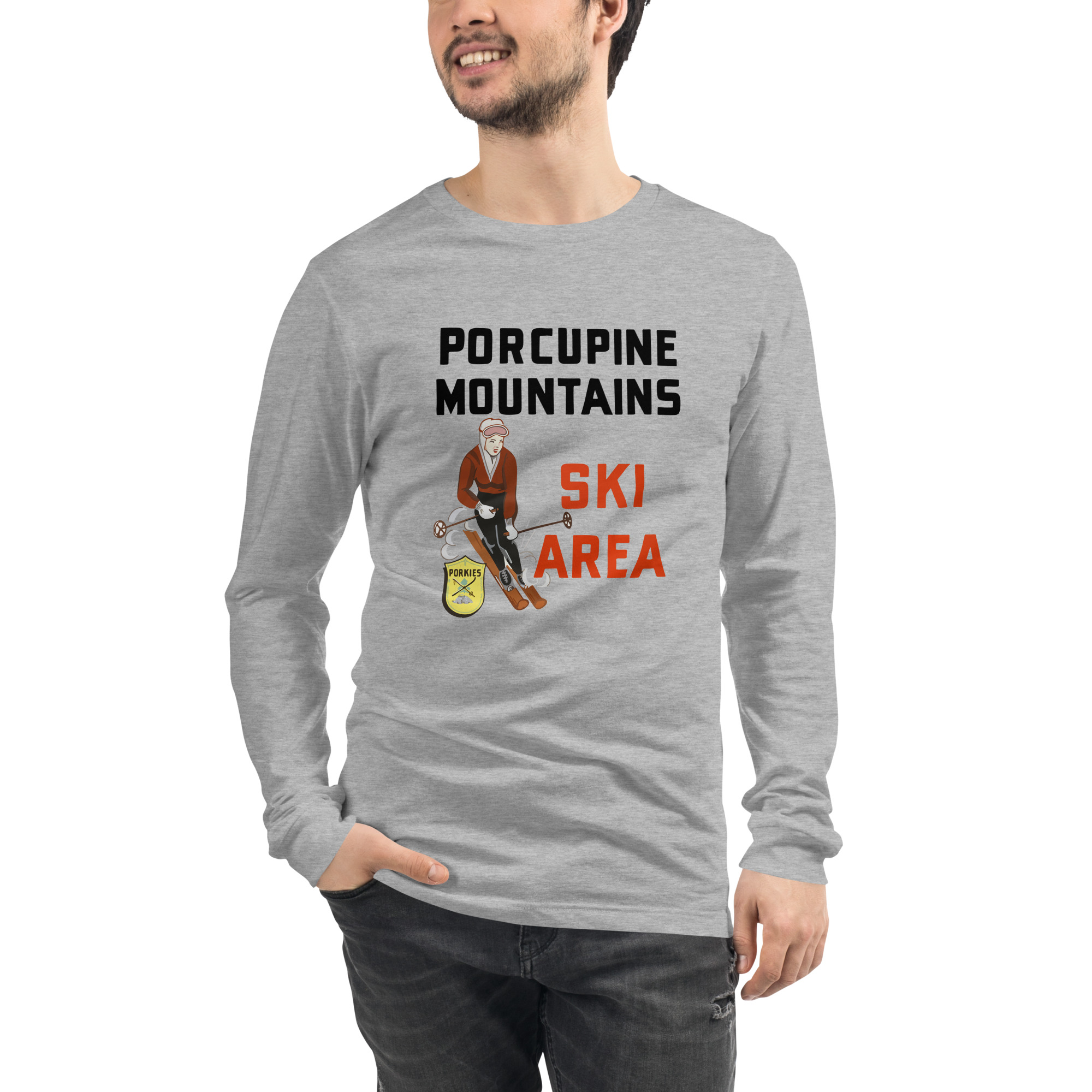 Ski Da UP Porkies Sign Unisex Long Sleeve Tee - Image 13
