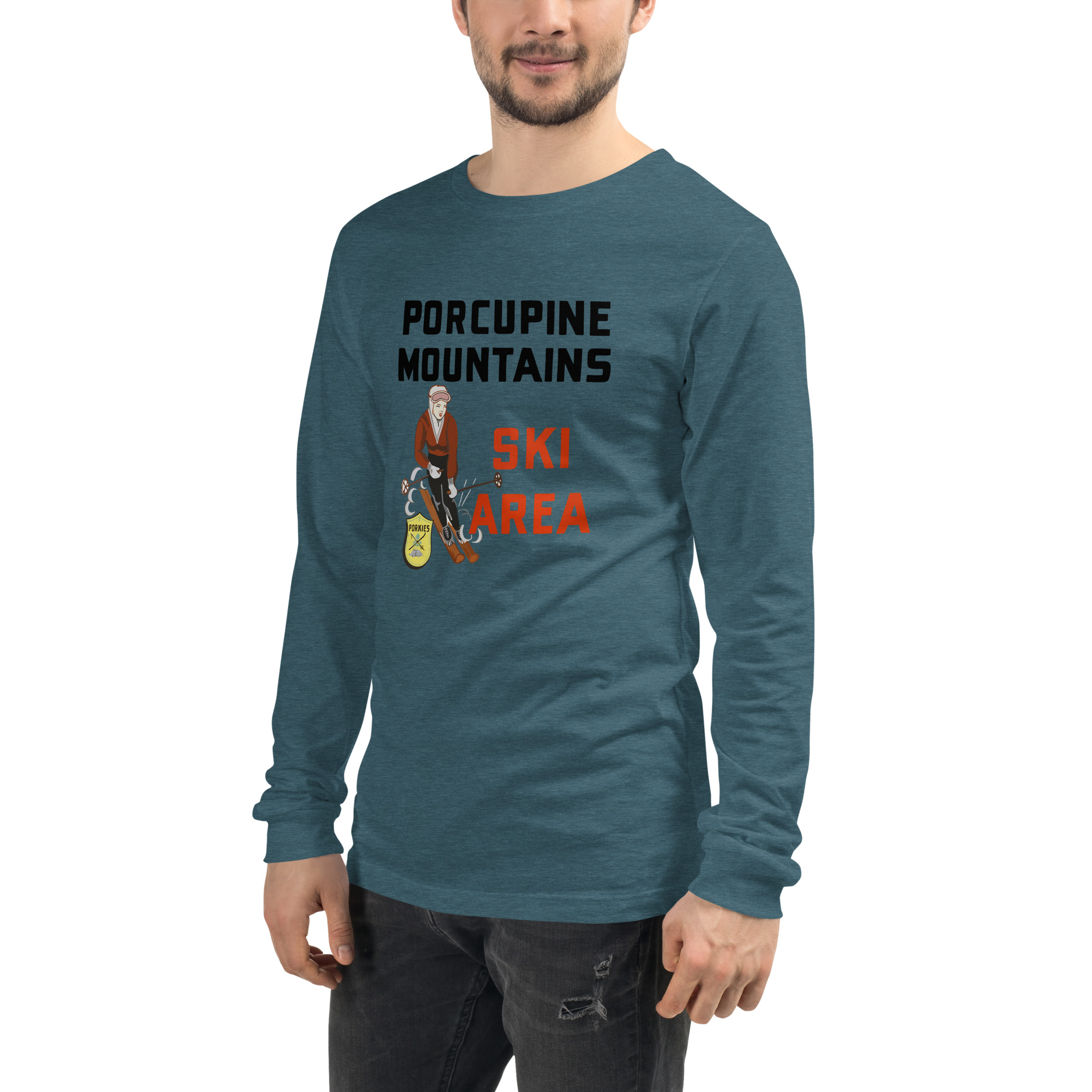 Ski Da UP Porkies Sign Unisex Long Sleeve Tee - Image 5