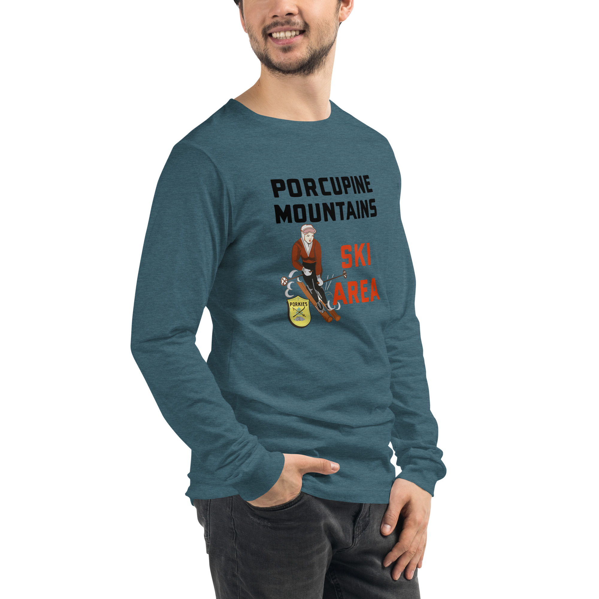 Ski Da UP Porkies Sign Unisex Long Sleeve Tee - Image 6