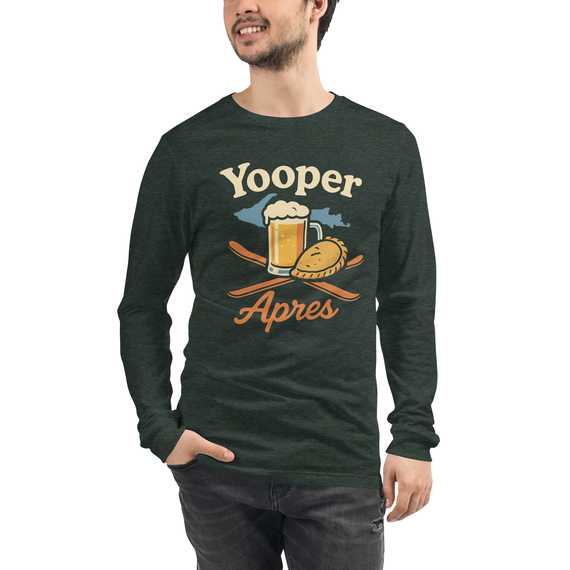 Ski Da UP Yooper Apres Unisex Long Sleeve Tee - Image 13