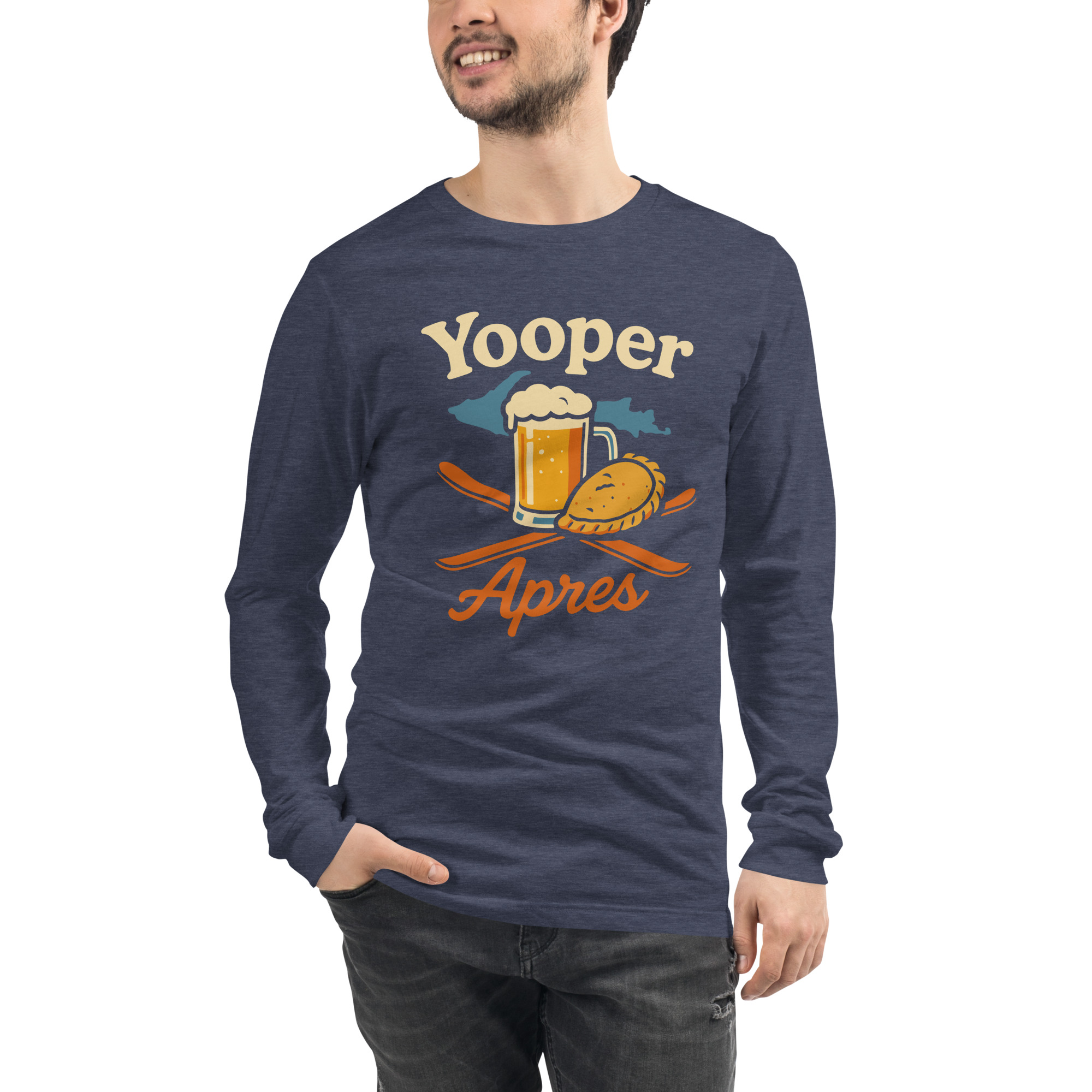 Ski Da UP Yooper Apres Unisex Long Sleeve Tee - Image 25