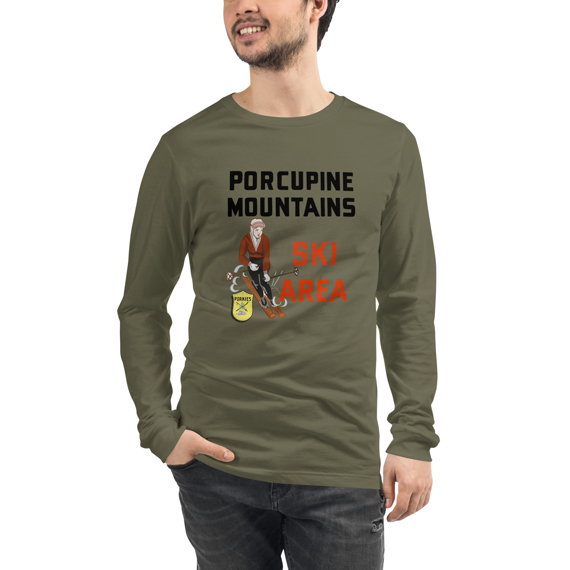Ski Da UP Porkies Sign Unisex Long Sleeve Tee - Image 7