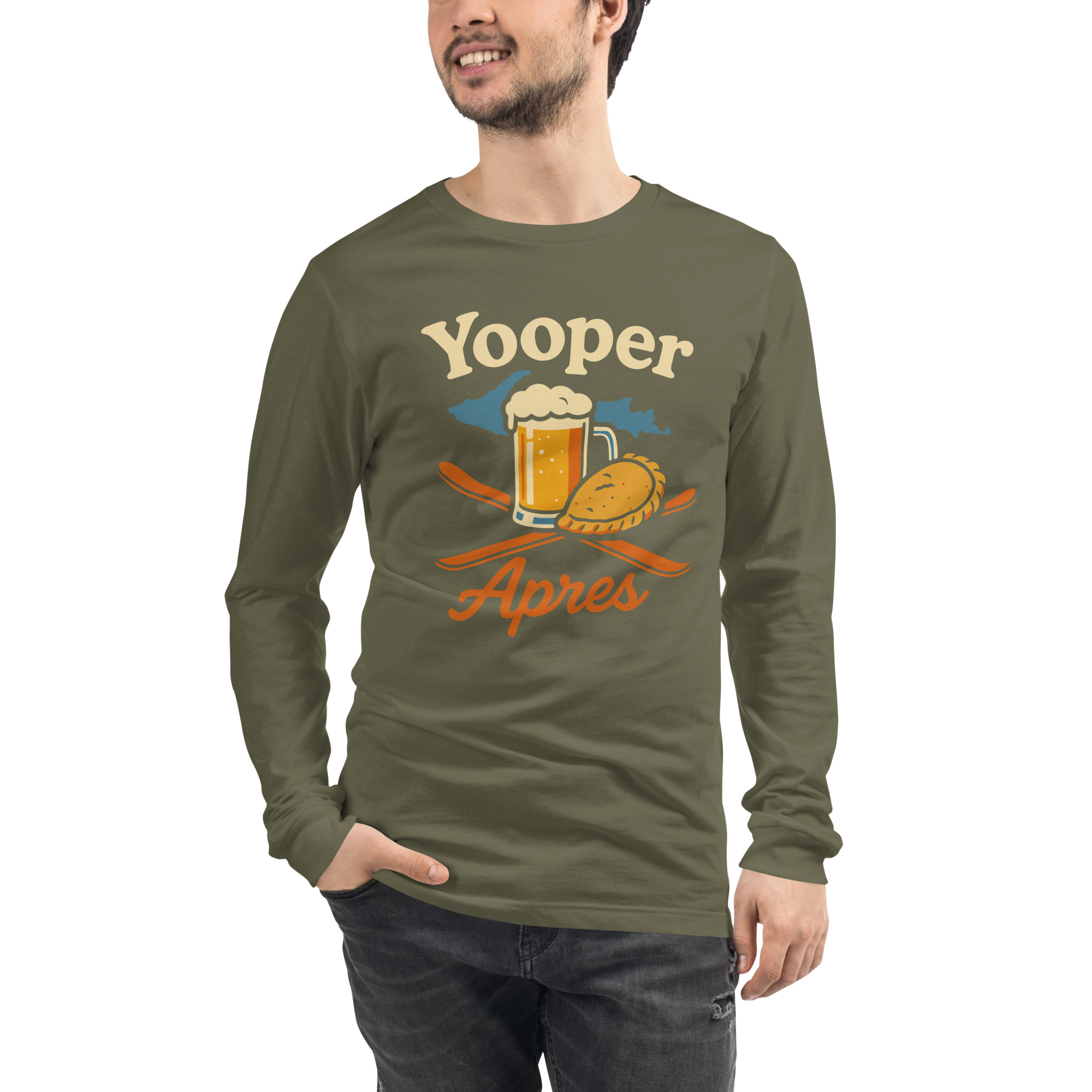 Ski Da UP Yooper Apres Unisex Long Sleeve Tee - Image 31