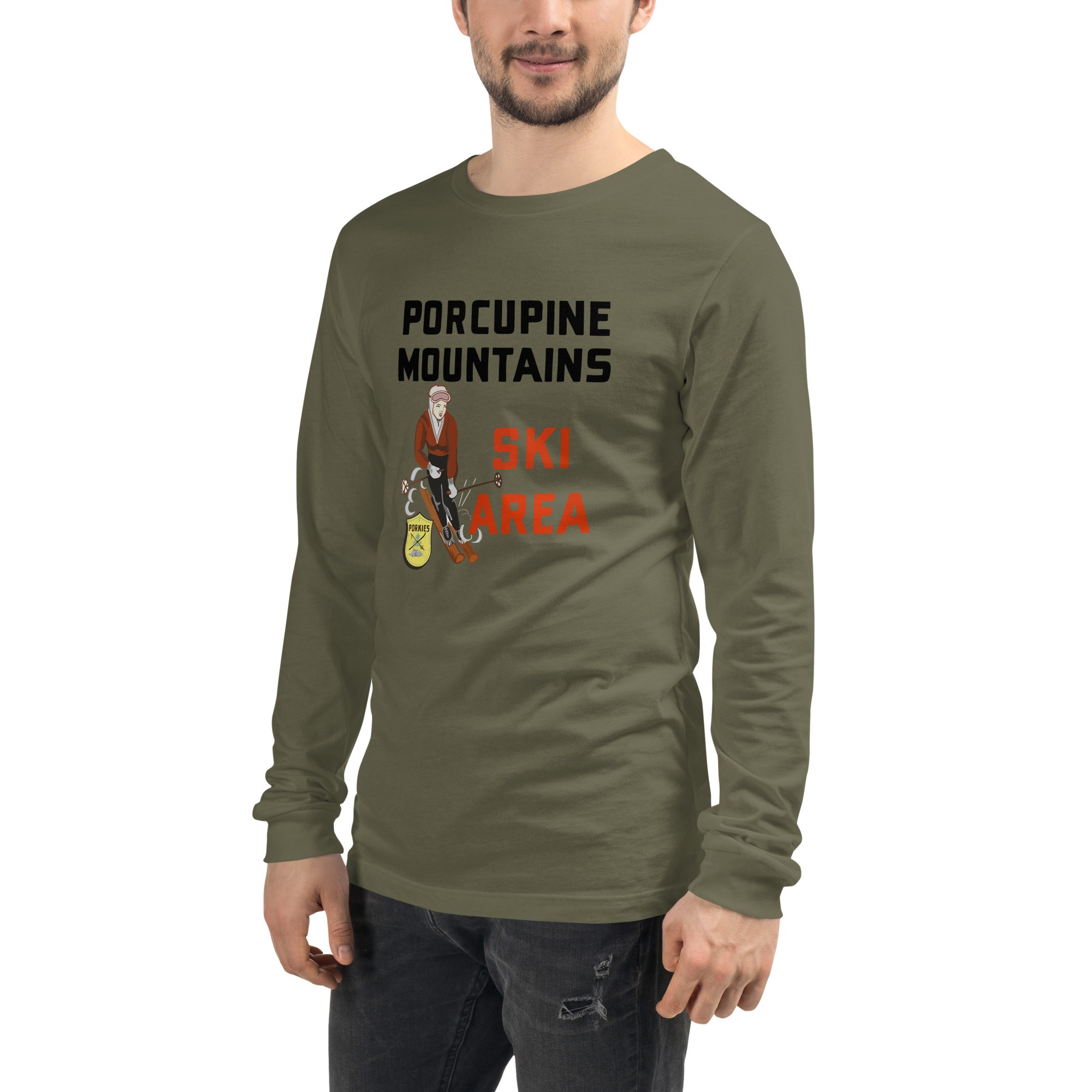 Ski Da UP Porkies Sign Unisex Long Sleeve Tee - Image 11