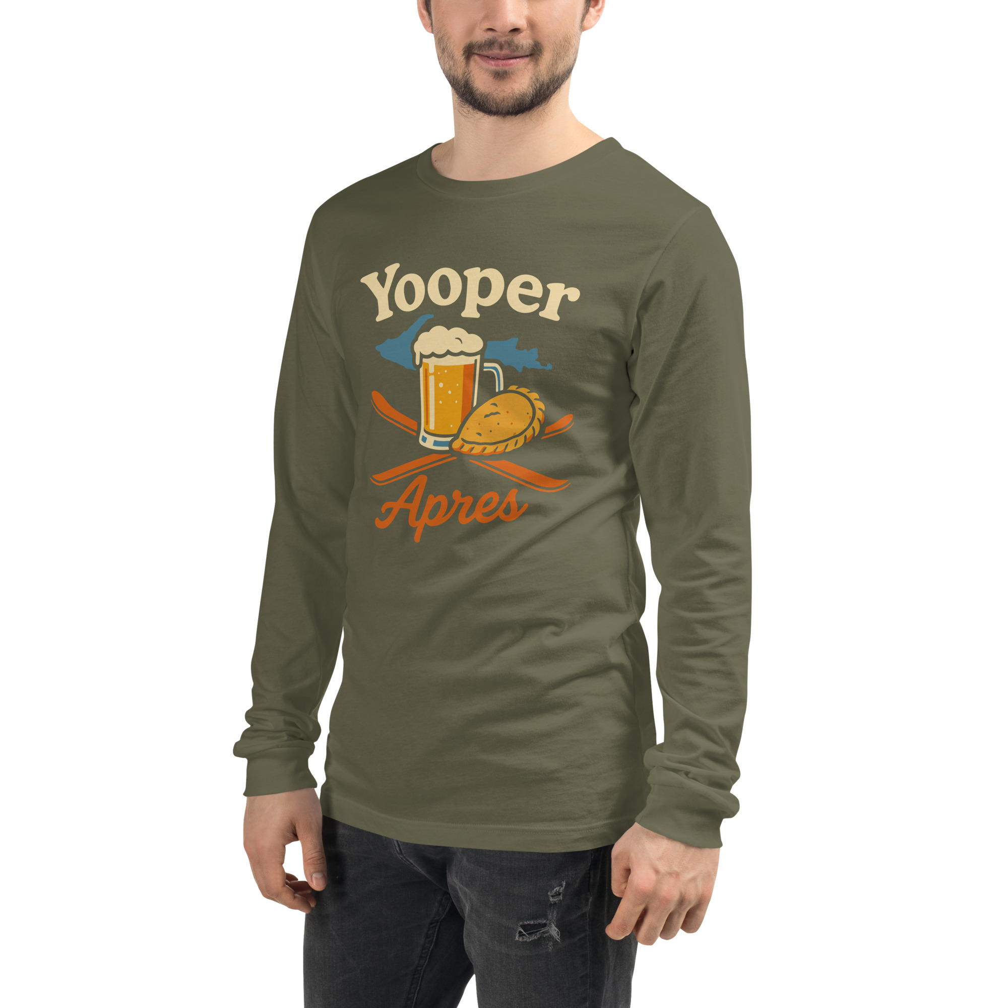 Ski Da UP Yooper Apres Unisex Long Sleeve Tee - Image 35