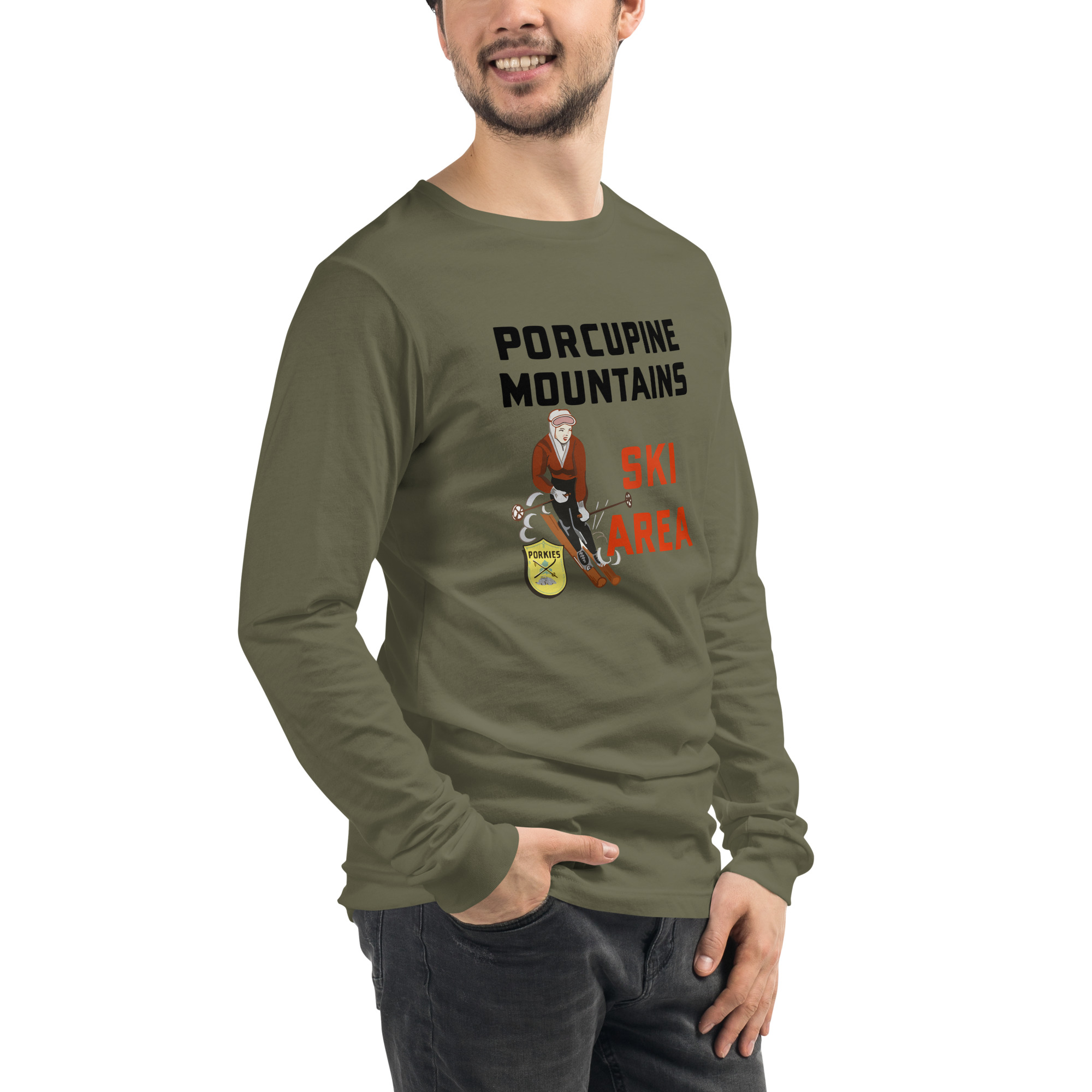 Ski Da UP Porkies Sign Unisex Long Sleeve Tee - Image 12