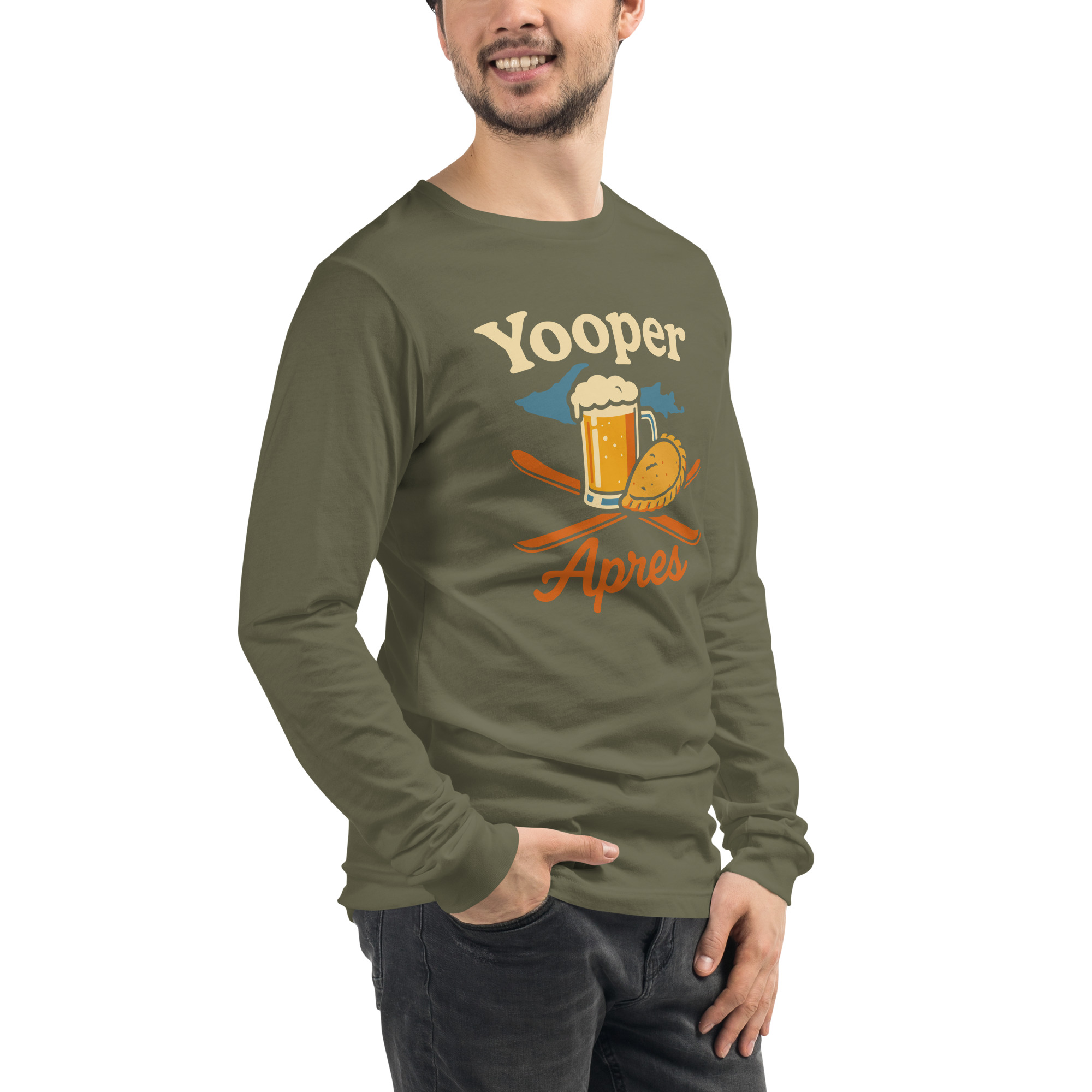 Ski Da UP Yooper Apres Unisex Long Sleeve Tee - Image 36